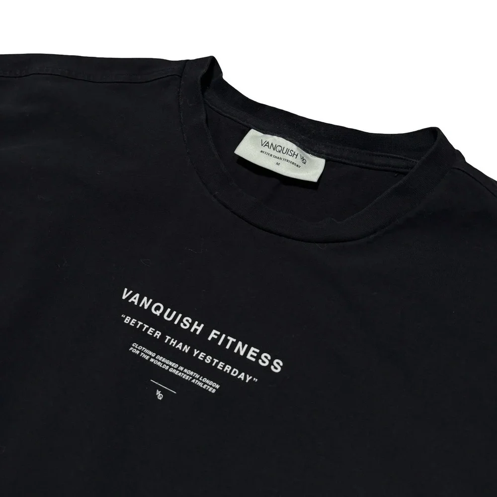 Vanquish Fitness Men's Doubled Sided Graphic T Shirt *stained* Size M 23 x 29